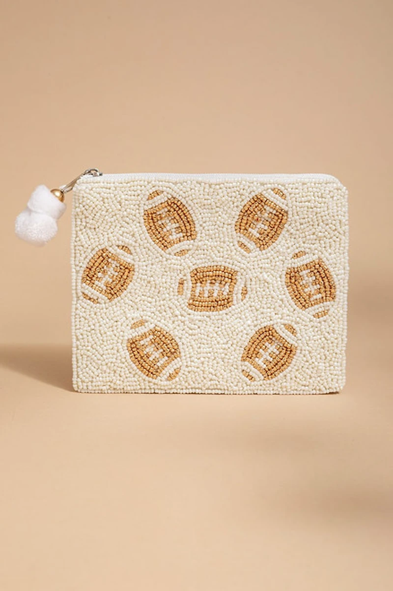 Football Beaded Pouch