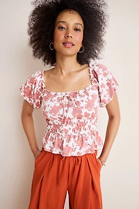 Kenley Floral Puff Sleeve Blouse