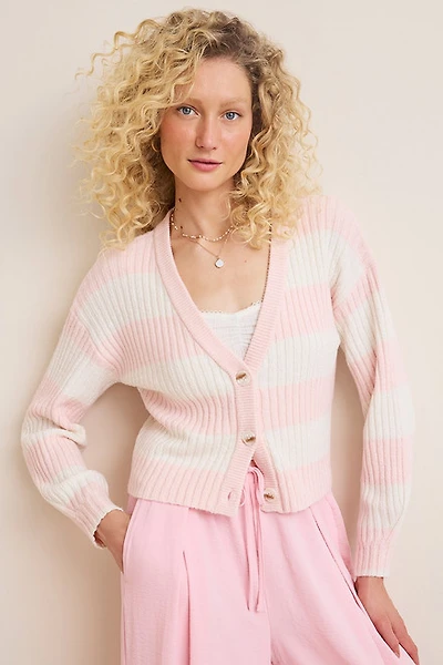 Amanda Striped Button Down Cardigan