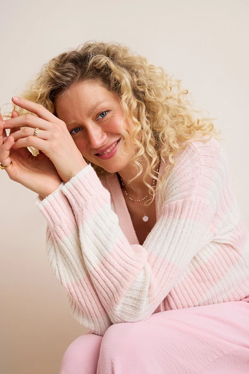 Amanda Striped Button Down Cardigan