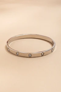 Donna Stainless Steel Silver Hinge Bracelet