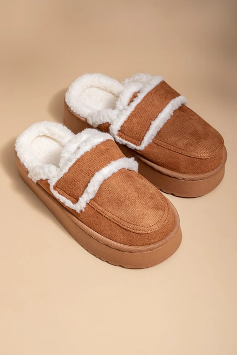Tina Suede Platform Slippers