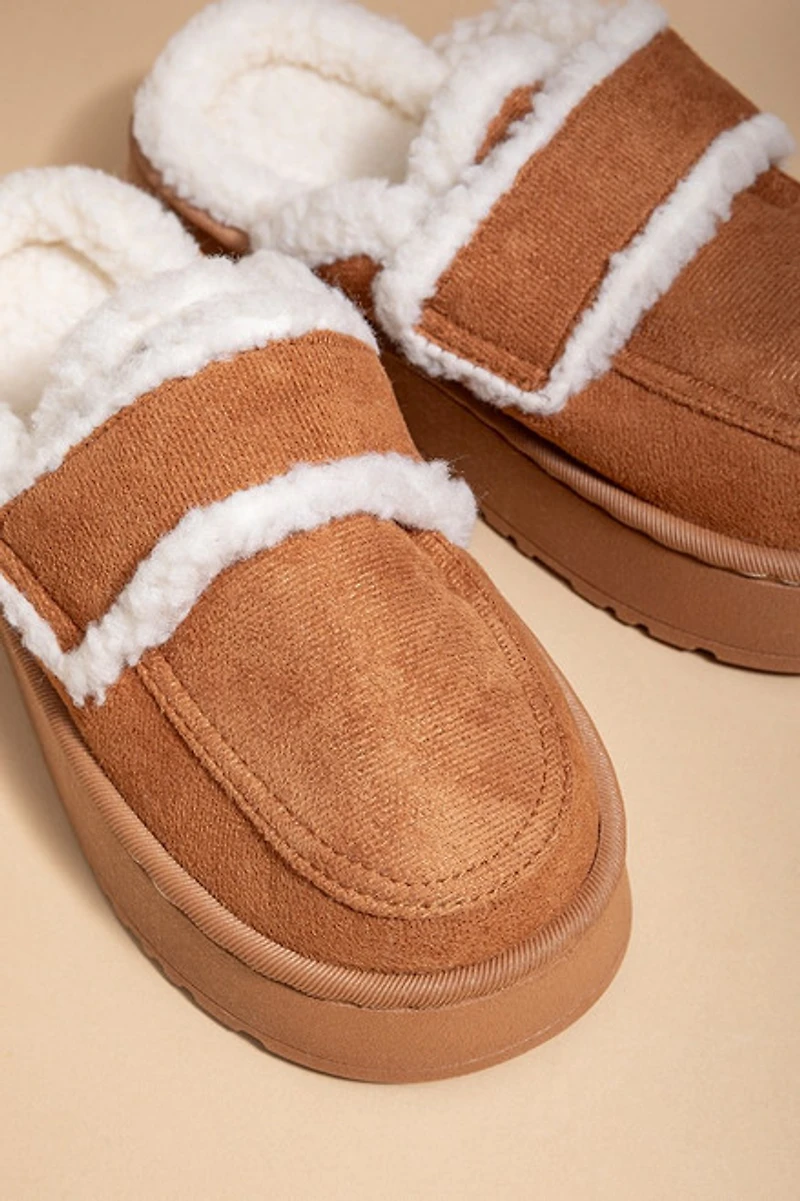 Tina Suede Platform Slippers