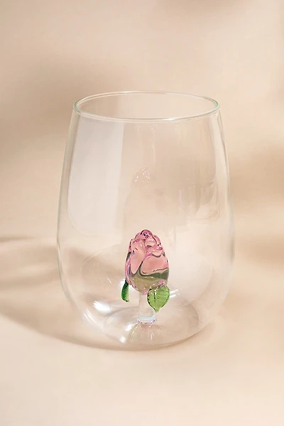 Rose Surprise Stemless Wine Glass