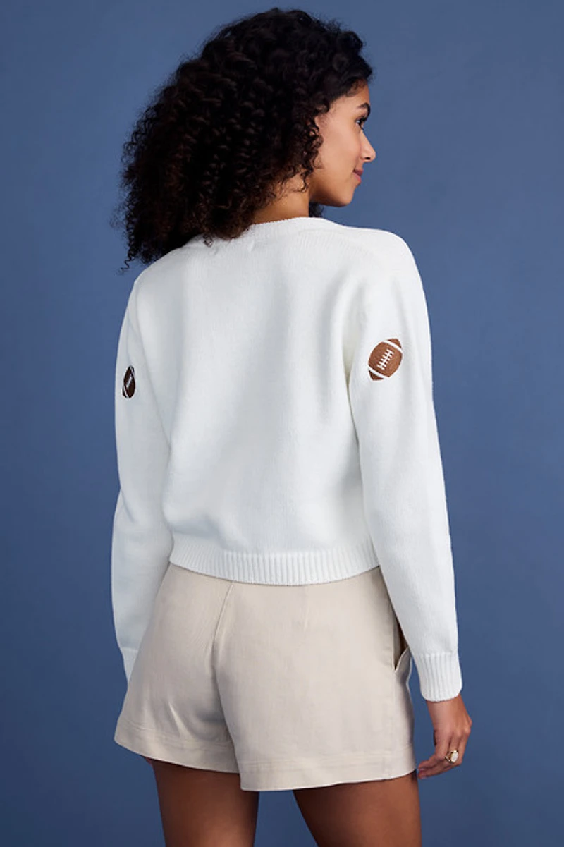 Football Embroidered Cardigan