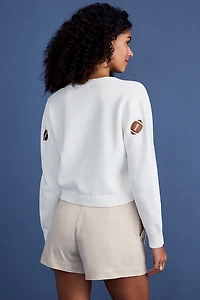Football Embroidered Cardigan