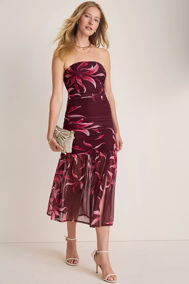 red floral mesh maxi dress Black Floral Mesh Maxi Dress