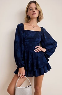 Terry Long Sleeve Jacquard Romper