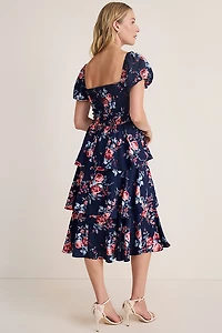 Vicky Smocked Tiered Midi Dress