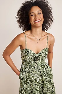 Gia Knot Front Floral Midi Dress