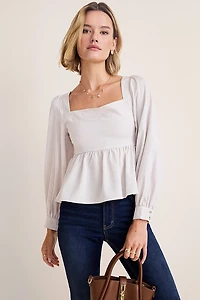Jackie Long Sleeve Jacquard Blouse