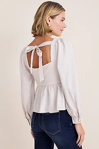 Jackie Long Sleeve Jacquard Blouse