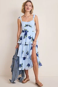 Cindy Floral Tiered Midi Dress