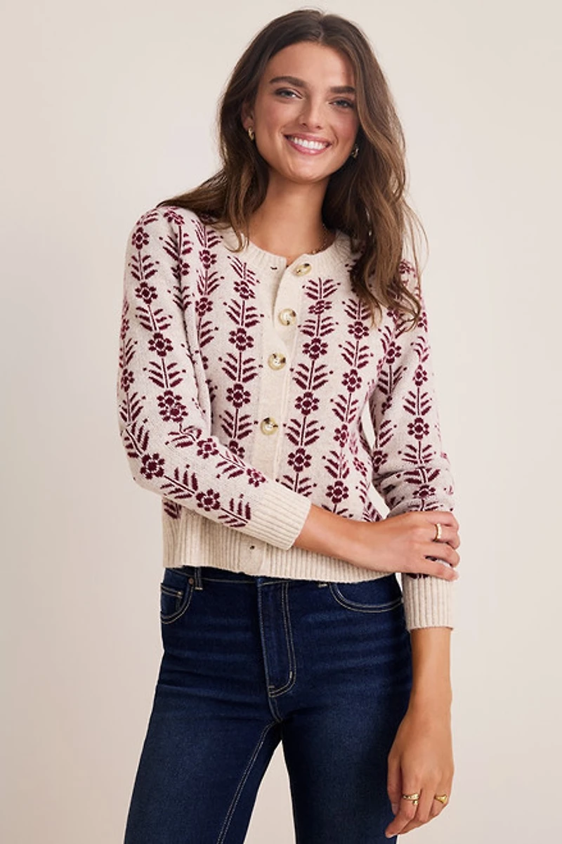 Lea Floral Button Down Cardigan