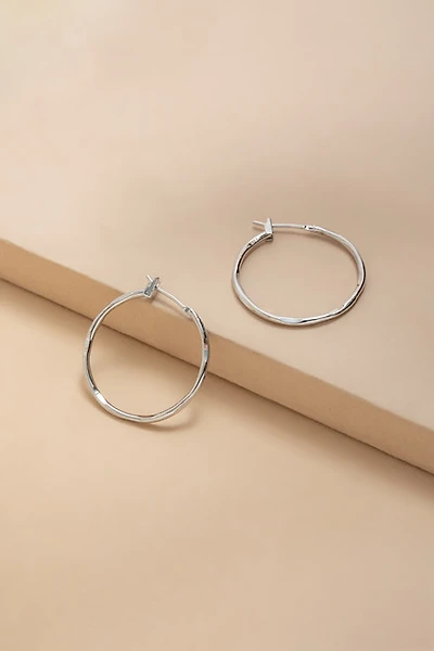 Stella Silver Hammered Hoop Earrings