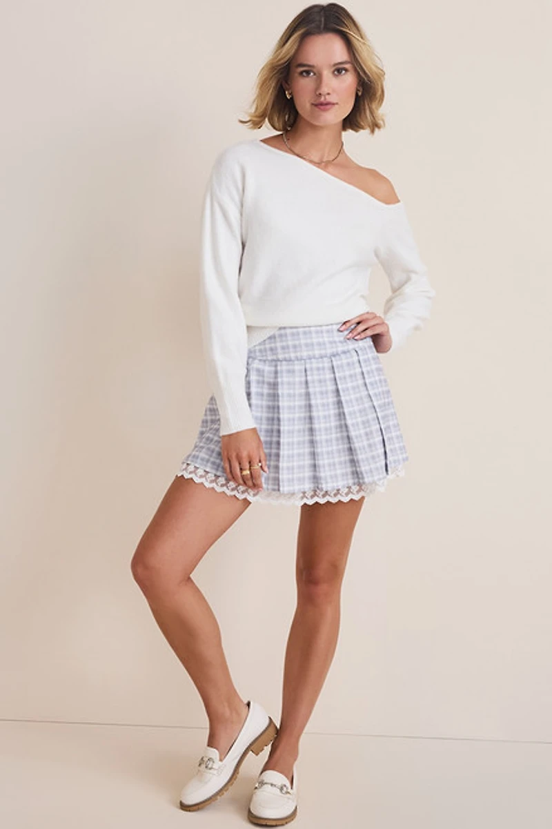 Tanya Plaid Flippy Mini Skirt