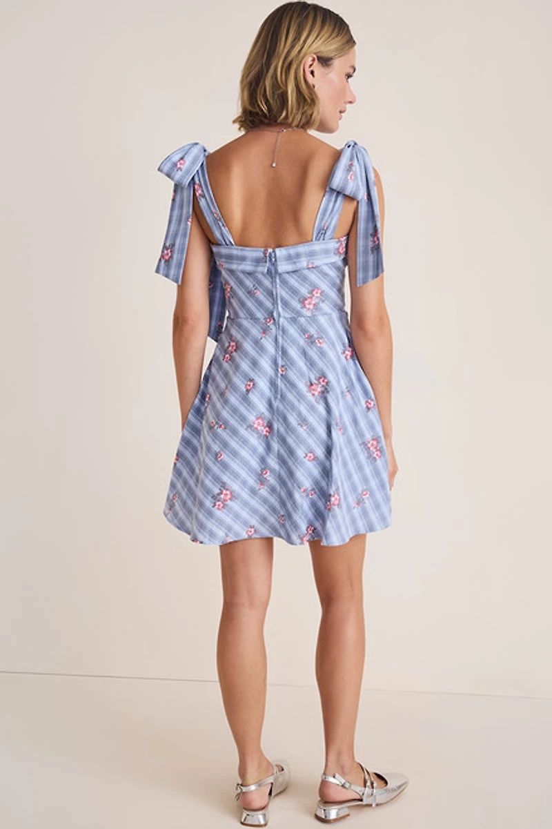Annie Bow Strap Floral Mini Dress