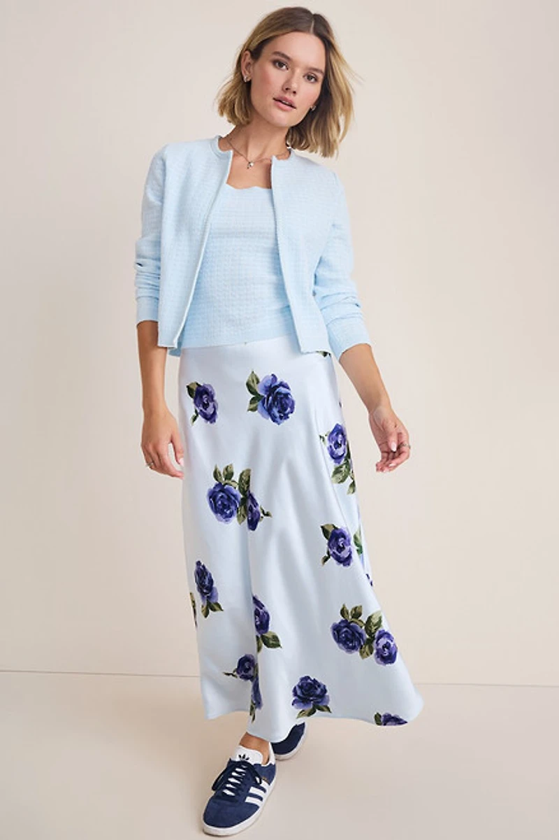 Joan Floral Satin Maxi Skirt