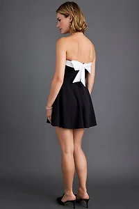 Judy Bow Back Strapless Mini Dress