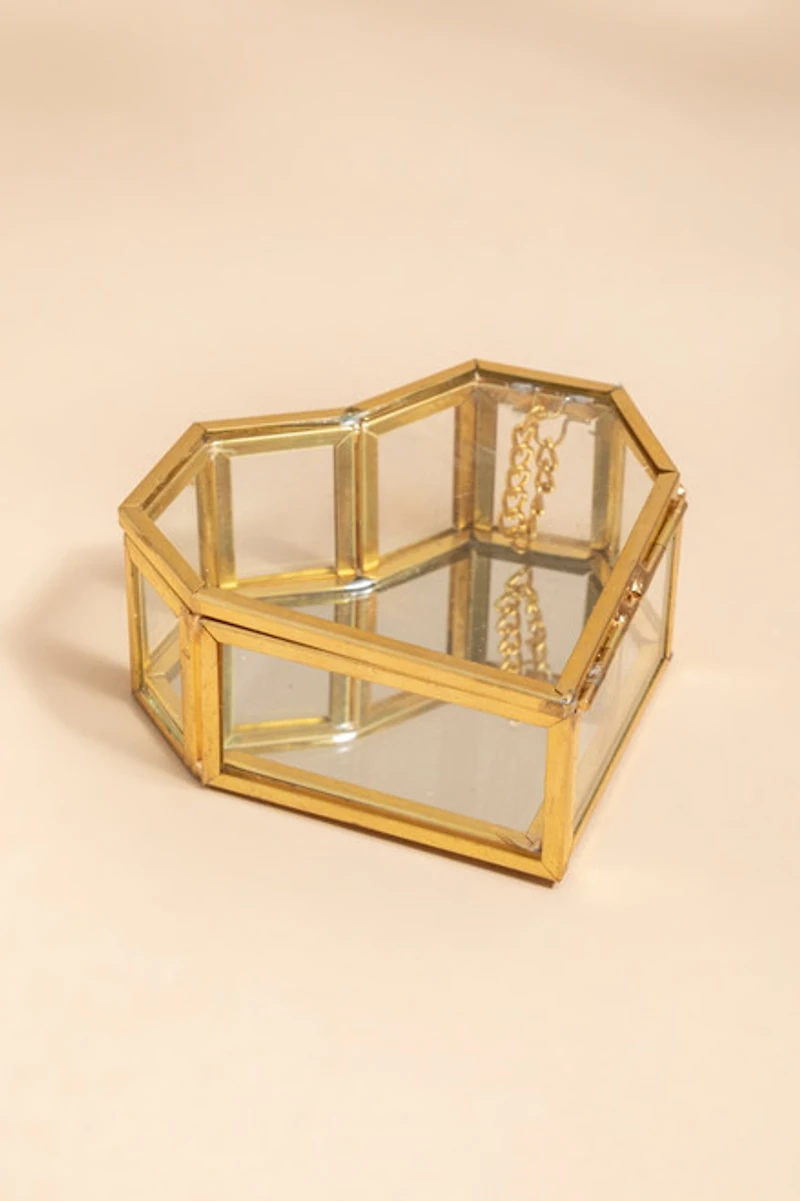 Glass Heart Trinket Box