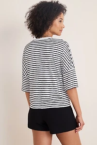 Marina Short Sleeve Striped Dolman Tee