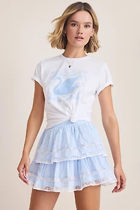 Connie Lace Tiered Mini Skirt