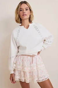 Samantha Bow Print Tiered Mini Skirt