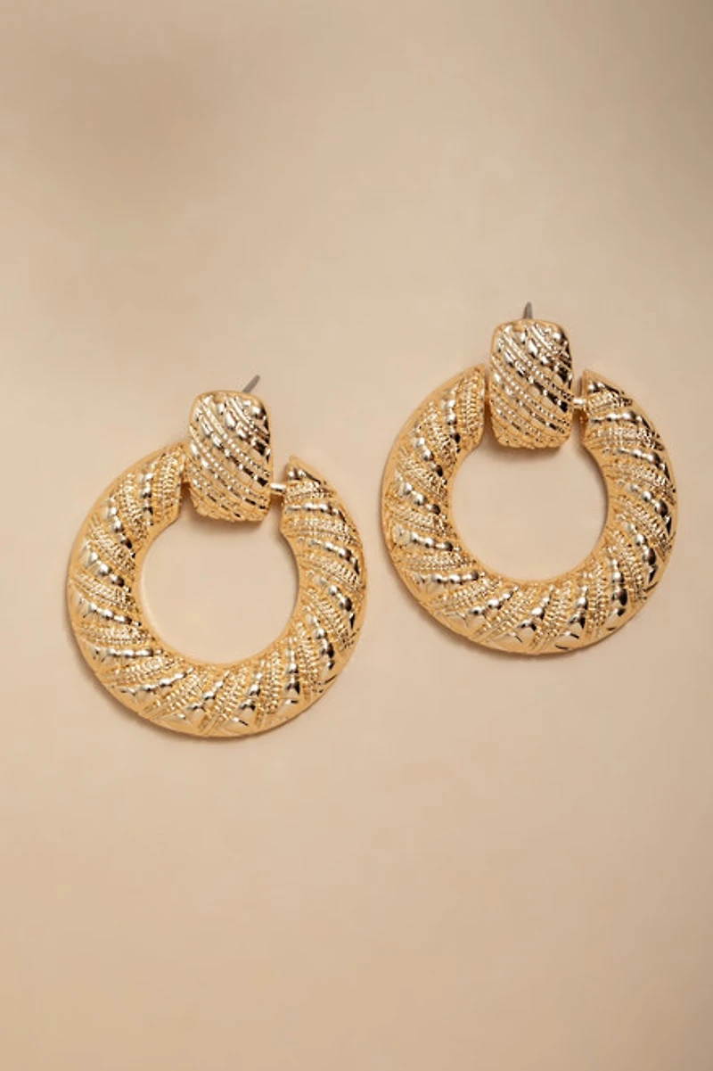Sally Textured Doorknocker Earrings