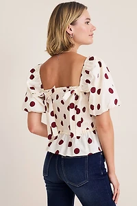 Julia Polka Dot Smocked Blouse