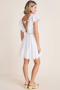 Addie Lace Hem Embroidered Mini Dress
