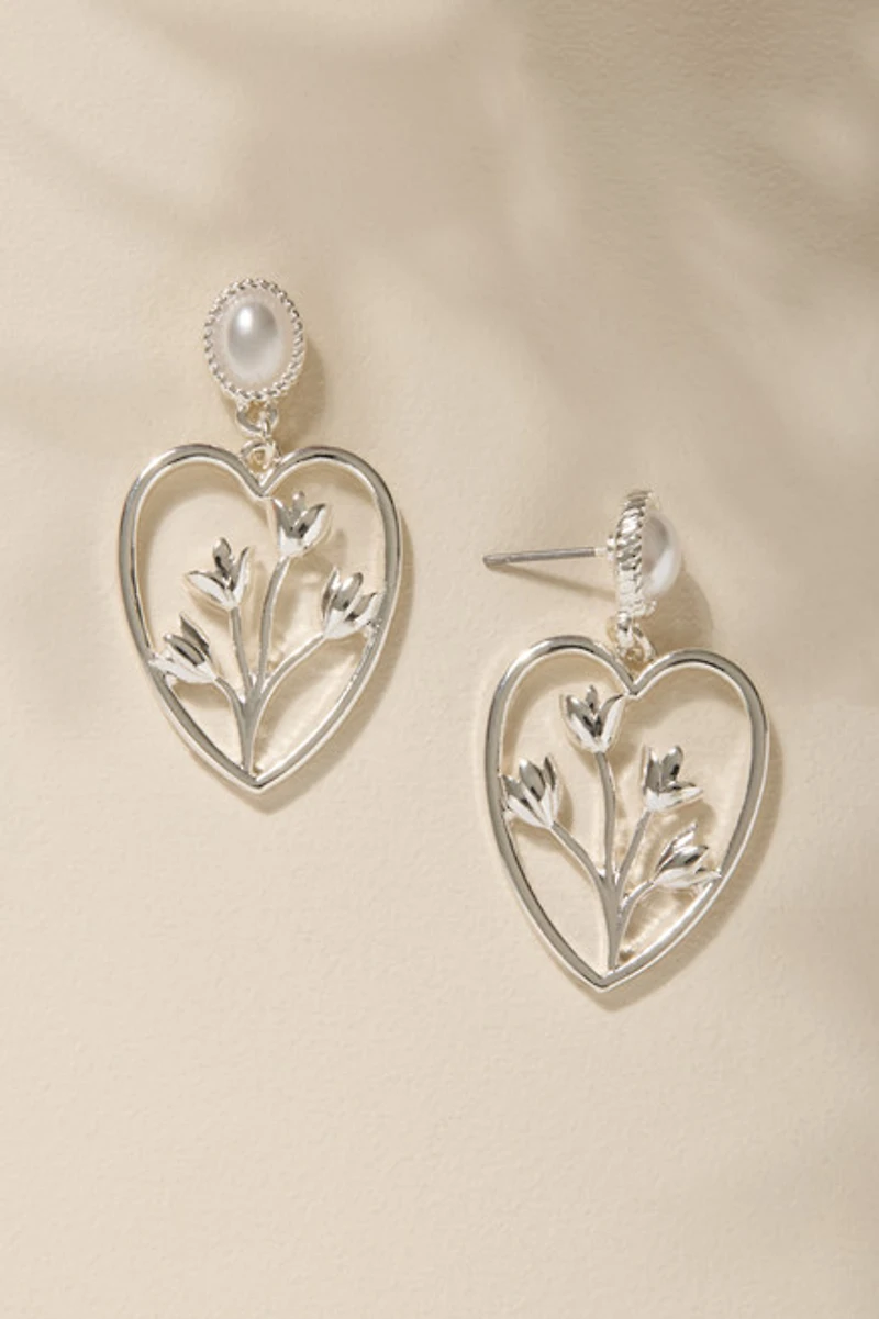 Lindsey Tulip Heart Drop Earrings