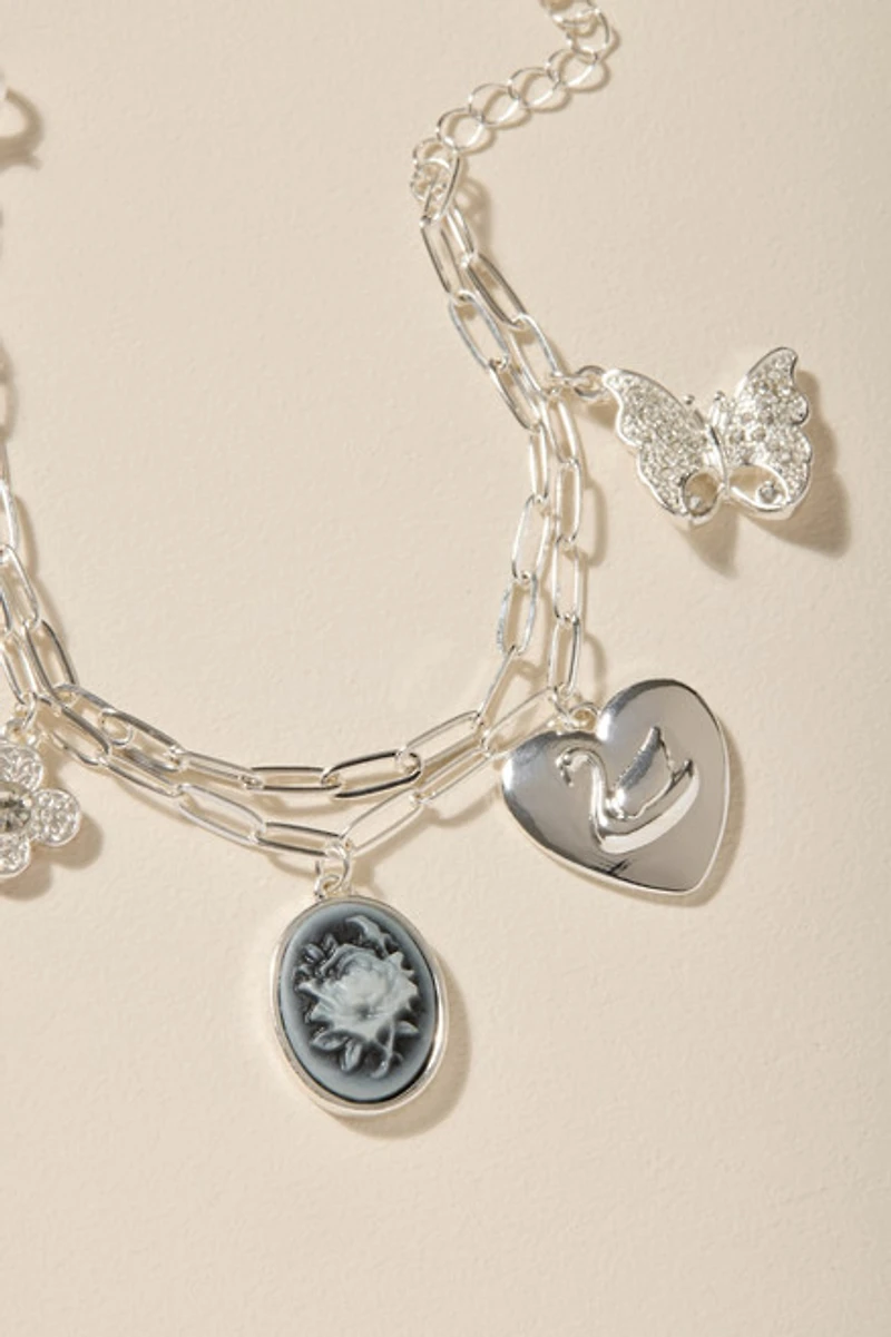 Trisha Swan and Cameo Charm Bracelet
