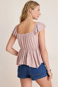 Suzy Flutter Sleeve Babydoll Top