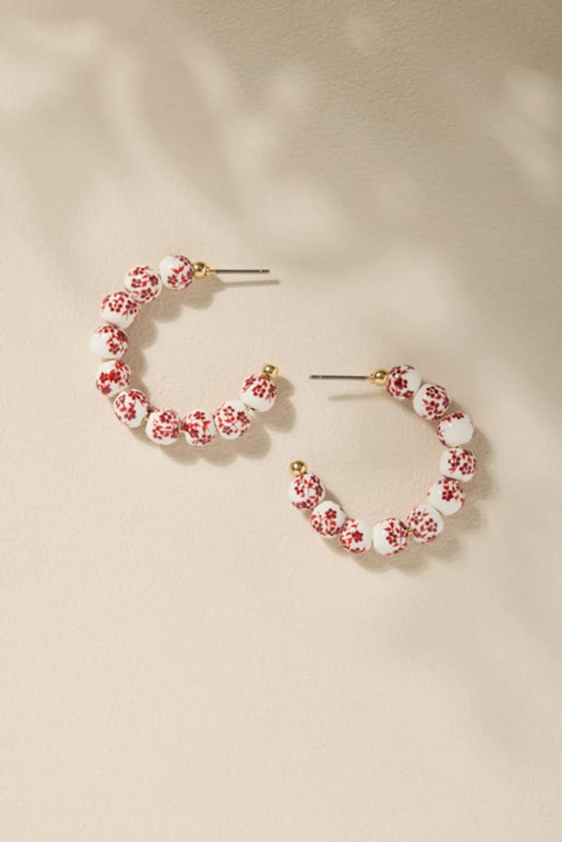 Jody Ceramic Ball Hoop Earrings