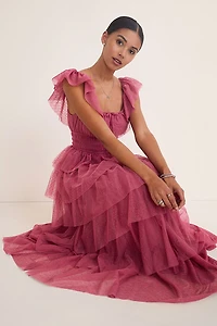 Cindy Tulle Tiered Maxi Dress