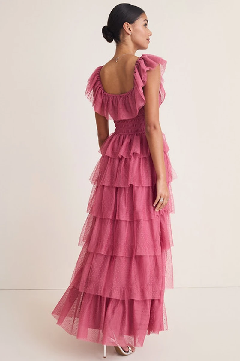 Cindy Tulle Tiered Maxi Dress