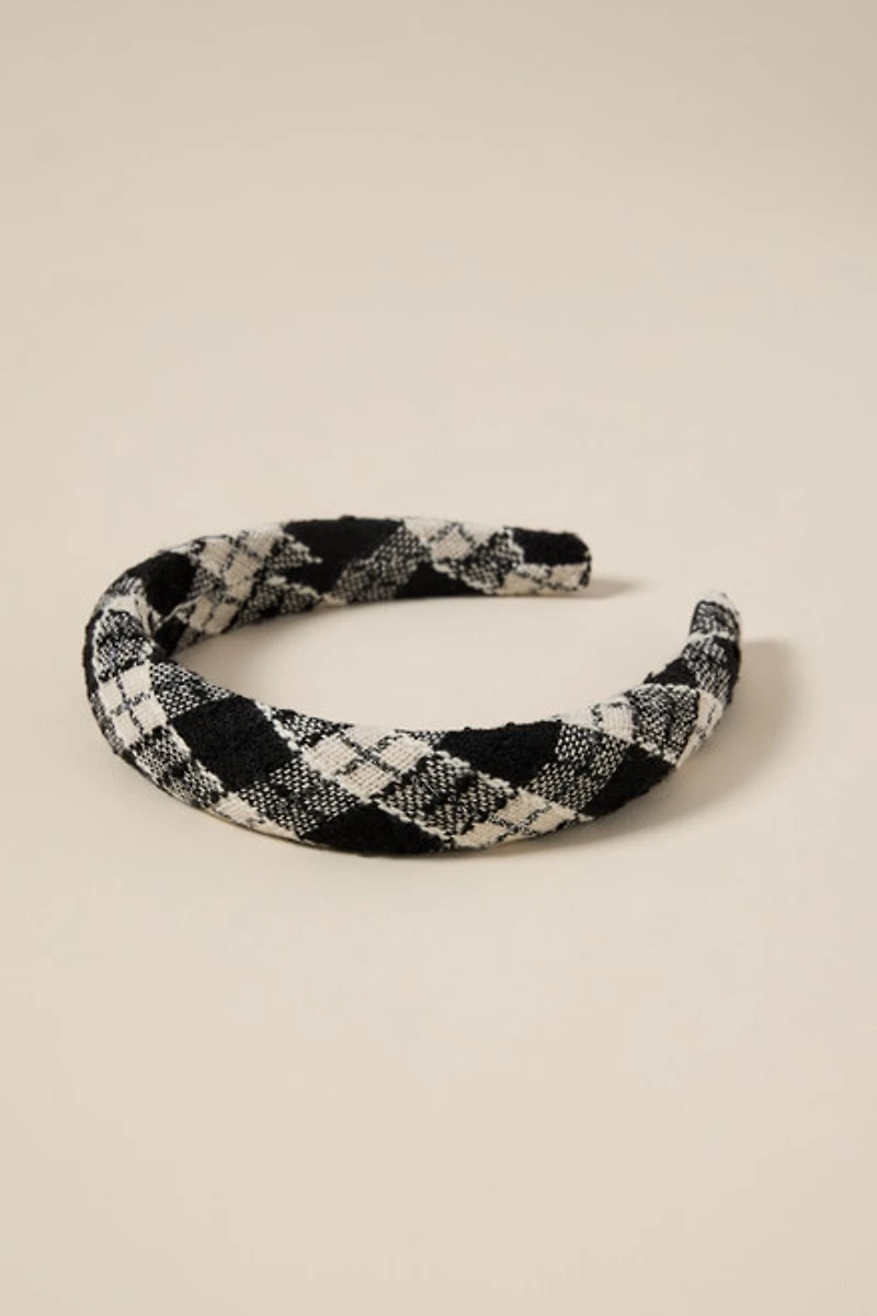 Barbara Puffy Plaid Headband