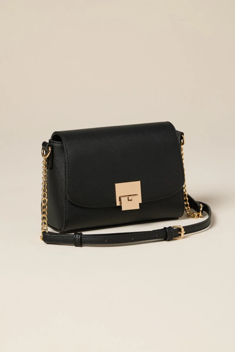 Ashley Metal Lock Crossbody Bag