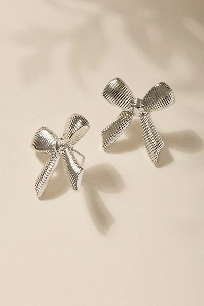 Martha Ribbed Bow Stud Earrings