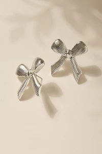 Martha Ribbed Bow Stud Earrings