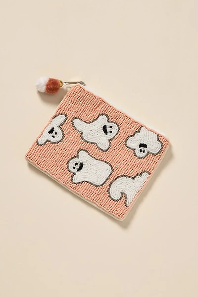Nina Ghost Print Beaded Pouch