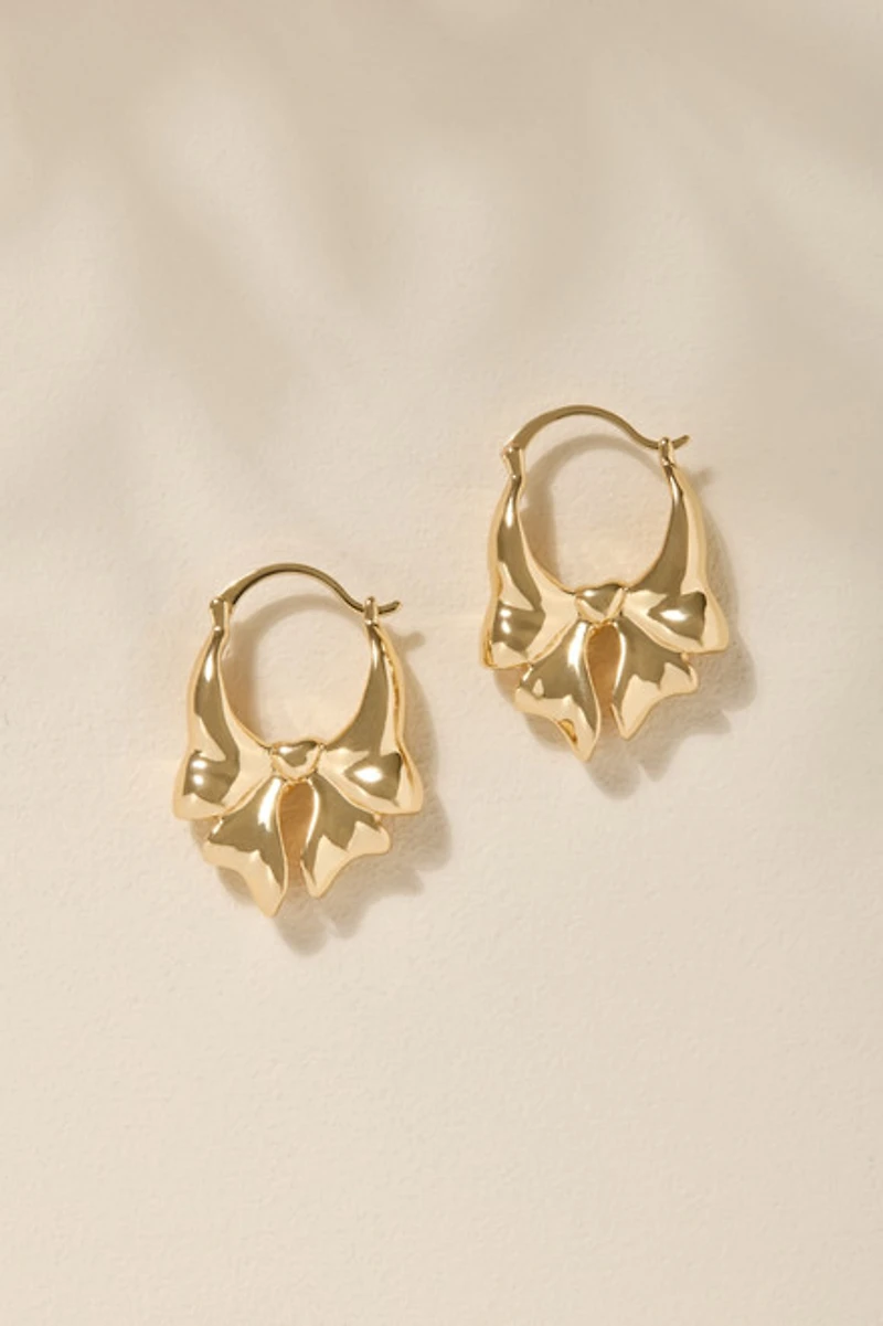 Carrie Tied Bow Hoop Earrings