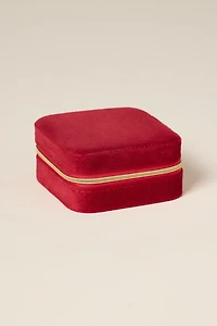 Robin Square Velvet Jewelry Box