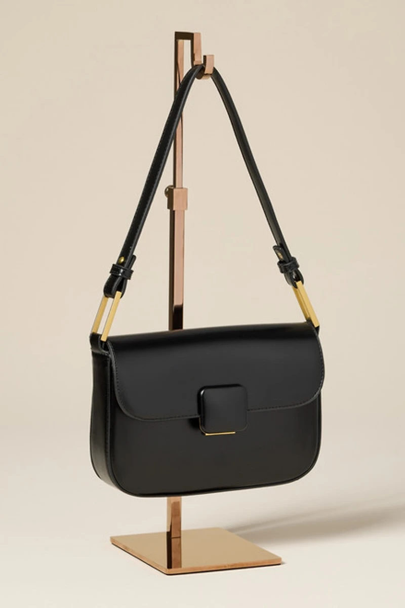 Lara Button Flap Shoulder Bag