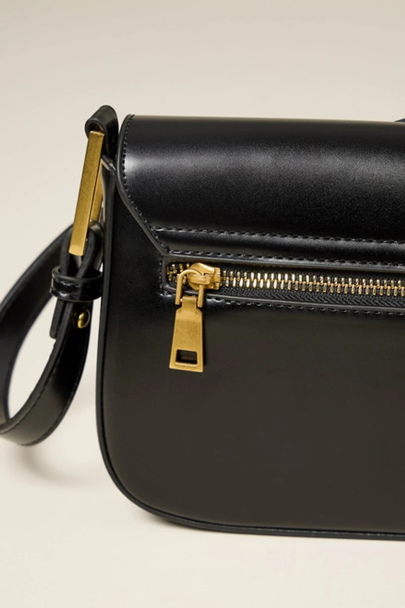 Lara Button Flap Shoulder Bag