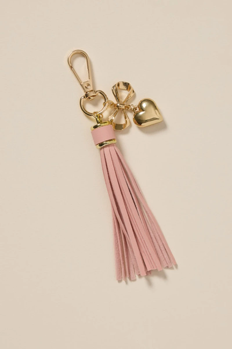 Elsie Heart Tassel Bag Charm