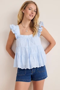 Jenna Eyelet Tiered Blouse