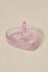 Glass Heart Ring Dish