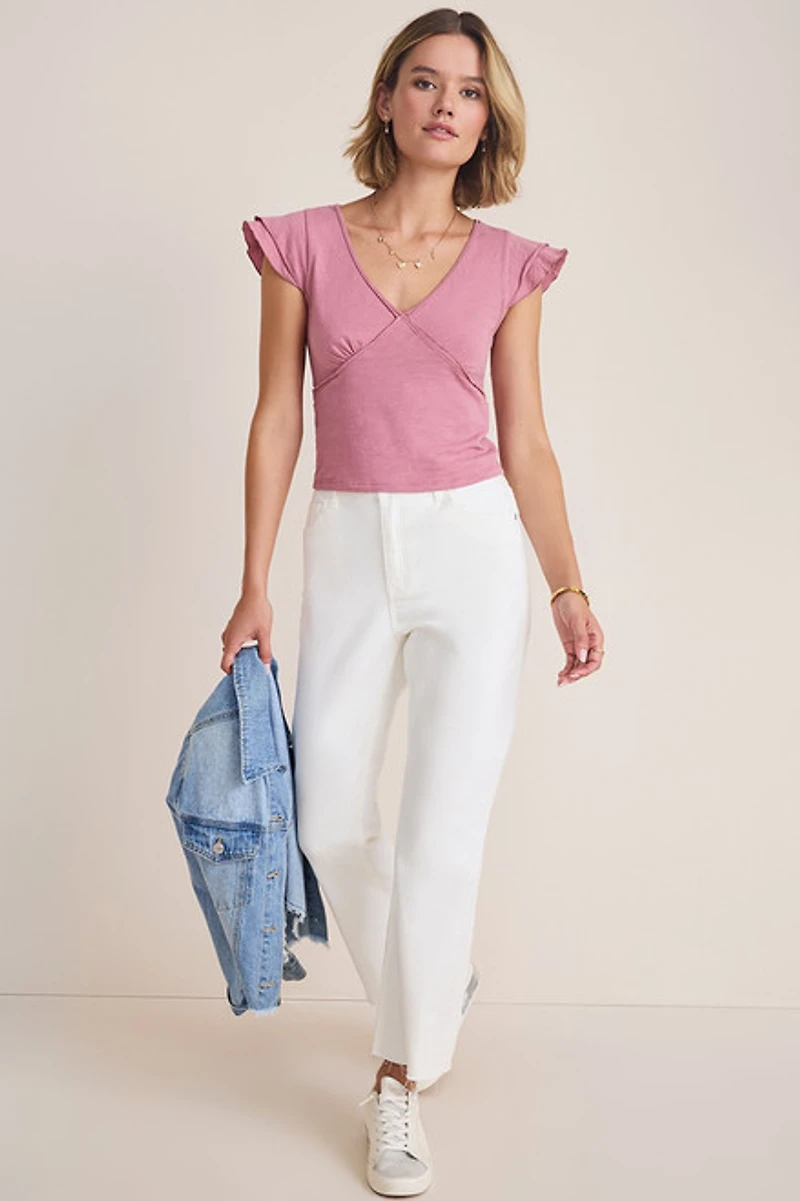 Stella Flutter Sleeve Knit Top