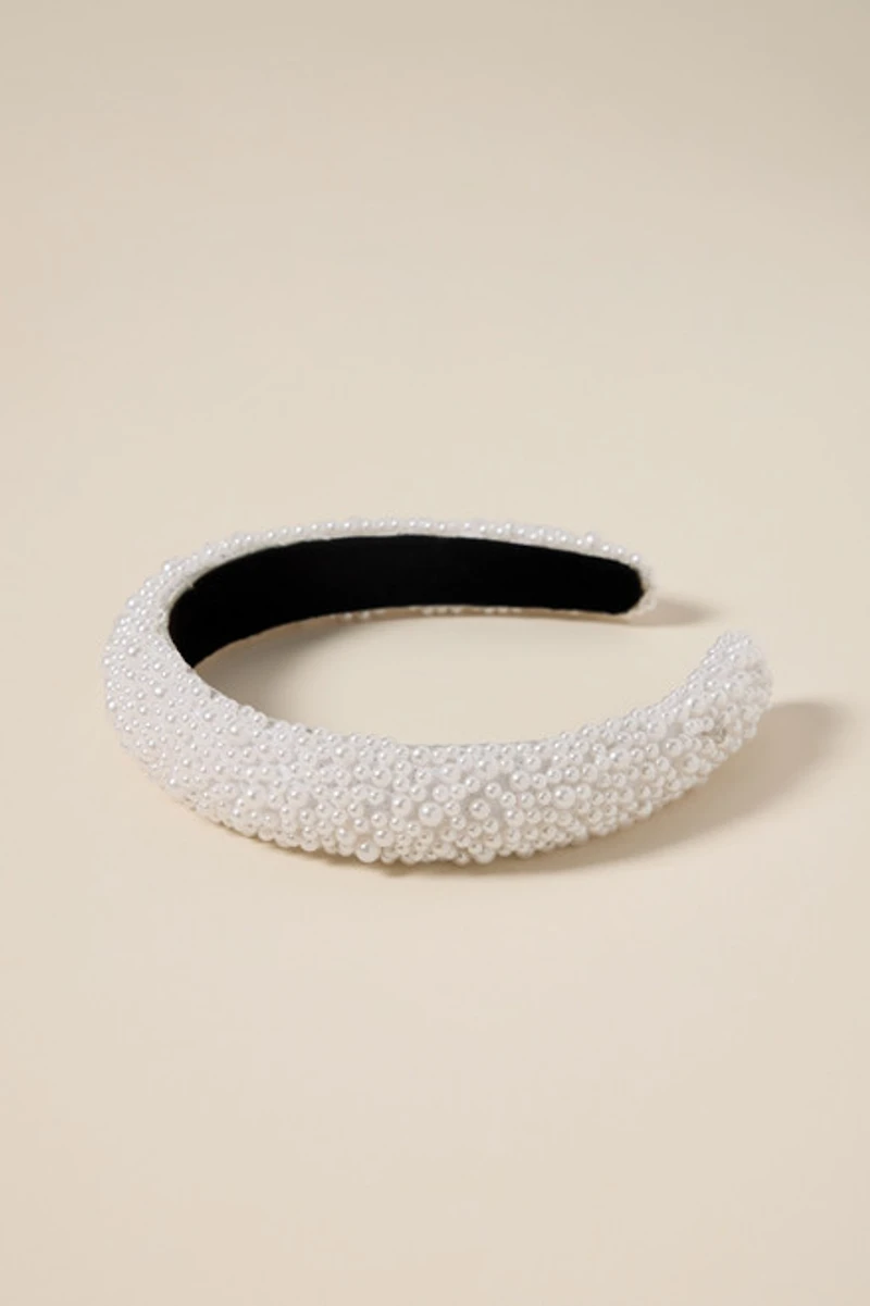 Heather Pearl Embellished Headband